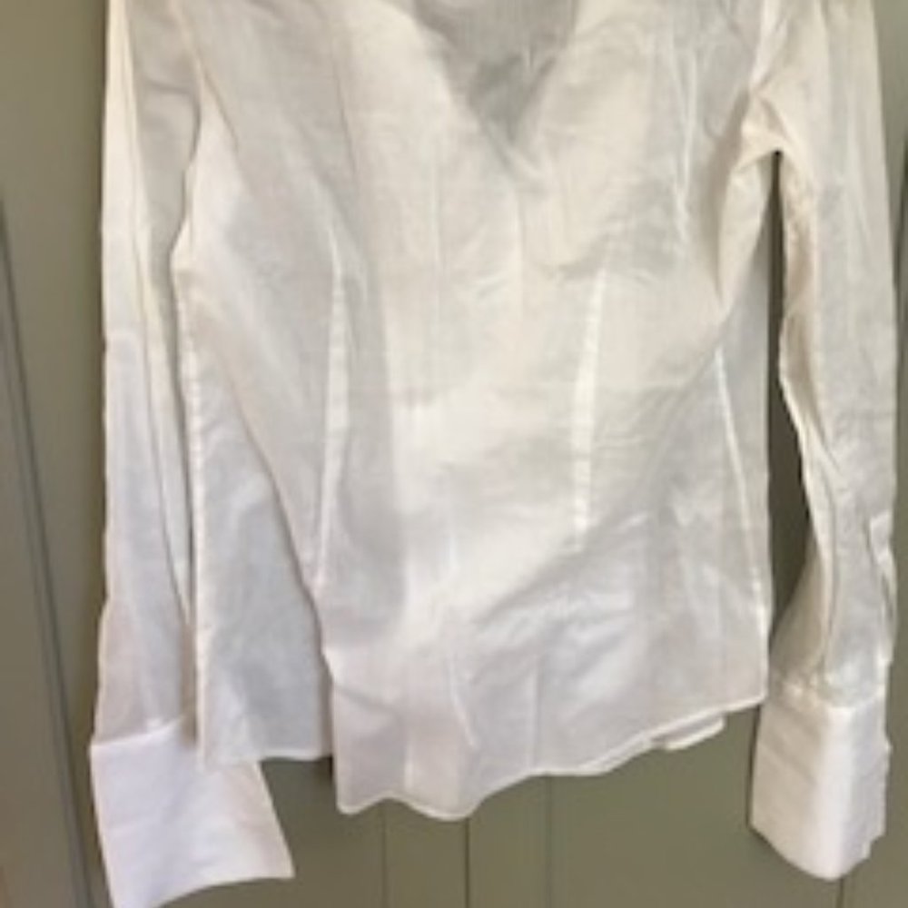 NWOT Theory 100% Cotton Sheer Blouse - Picture 8 of 8